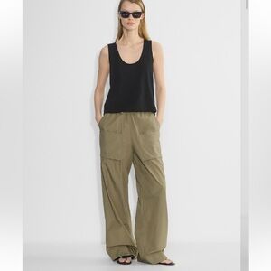 Aritzia Babaton System Poplin Pant  Olive Wide Leg Pants size M